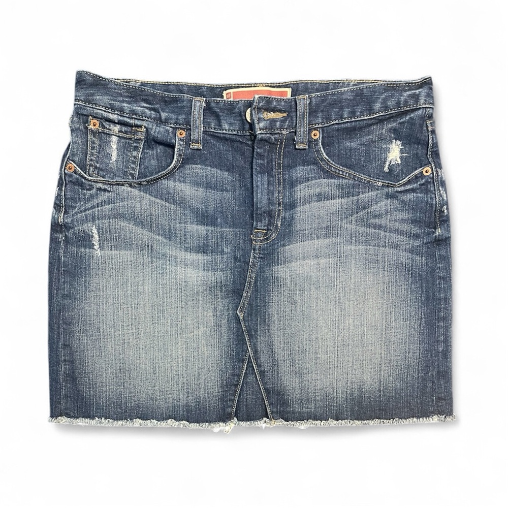 Women’s Pre-Loved Gap Denim Distressed Jeans Mini Skirt